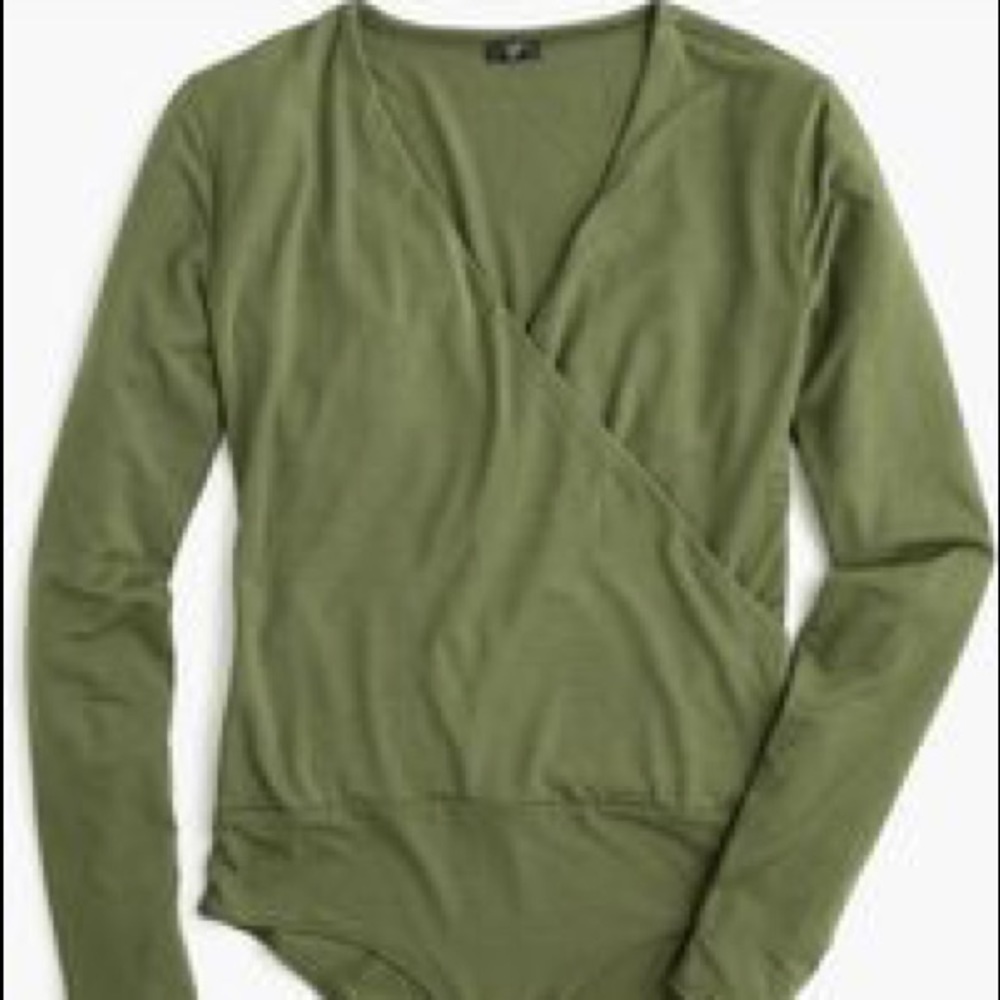 NEW J. Crew wrap bodysuit, XS, army green